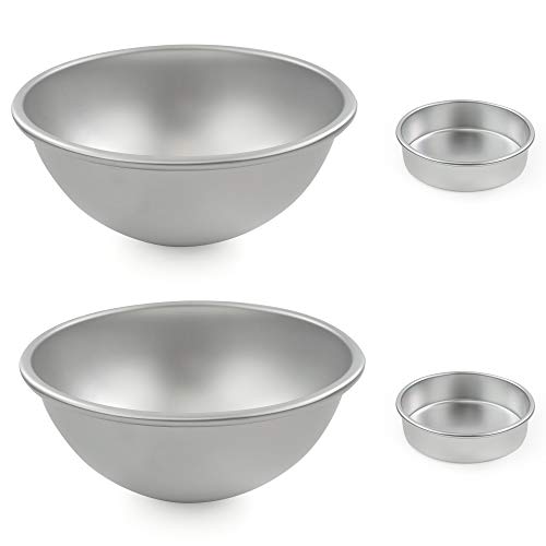 TRIXES Moldes Para Tarta de Forma Esférico/Hemisférica - Estaño - Semiesfera - Para Crear Adornos para Pasteles - Crear Pelota Tenis, Básquet, Fútbol