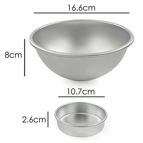 TRIXES Moldes Para Tarta de Forma Esférico/Hemisférica - Estaño - Semiesfera - Para Crear Adornos para Pasteles - Crear Pelota Tenis, Básquet, Fútbol