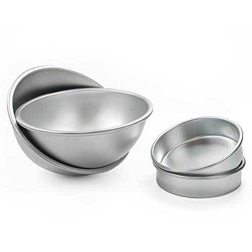 TRIXES Moldes Para Tarta de Forma Esférico/Hemisférica - Estaño - Semiesfera - Para Crear Adornos para Pasteles - Crear Pelota Tenis, Básquet, Fútbol
