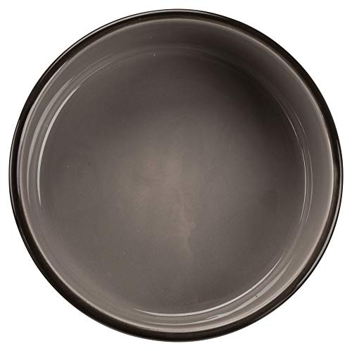 TRIXIE Comedero Cerámica Huellas, 1.4 l, ø20 cm, Marrón-Crema, Perro