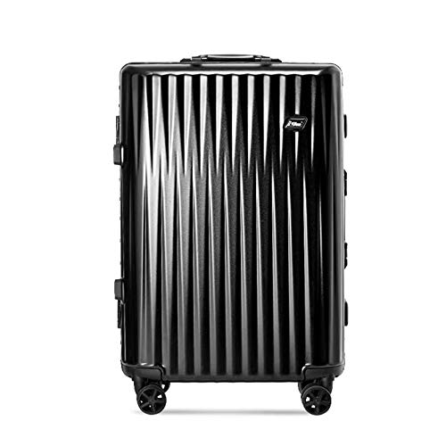 Trolley Case Instagram Marco De Aluminio Maleta 360 ° Polea Hombres Y Mujeres Maleta Caja De Almacenamiento De Color Sólido (Capacity : 20 Pulgadas, Color : Negro)