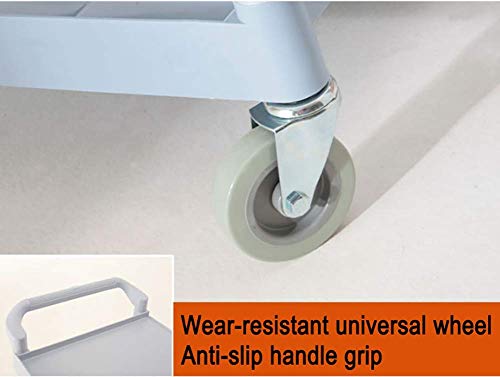 Trolley on Wheels Tool Trolley de Hostelería Gris con Rueda Universal, Carro de Vino de 3 Niveles para Cabina de Avión, Carga de 75 Kg por Capa, 96 × 49 × 103 cm, T-C