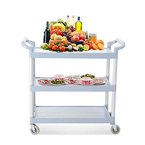 Trolley on Wheels Tool Trolley de Hostelería Gris con Rueda Universal, Carro de Vino de 3 Niveles para Cabina de Avión, Carga de 75 Kg por Capa, 96 × 49 × 103 cm, T-C