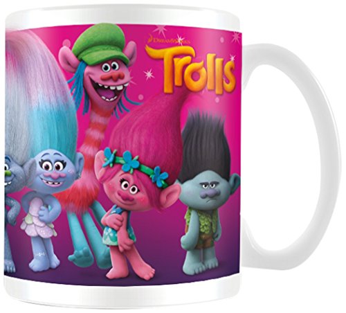 TROLLS Trols Personajes Taza de cerámica, Multicolor