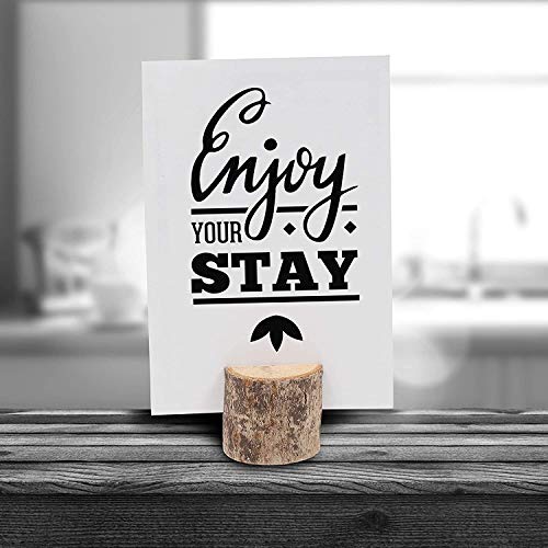 Troncos Madera Decoracion (10 Piezas) - Soporte Madera Rustico (3 x 3,5cm) - Decoracion Boda para Fotos, Restaurante - Perfecto para Tarjetas Mesa, Nombre, Portafotos