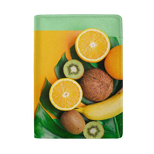 Tropical Fruits - Funda de piel para pasaporte, diseño de piña para hombre y mujer