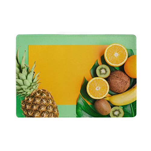 Tropical Fruits - Funda de piel para pasaporte, diseño de piña para hombre y mujer