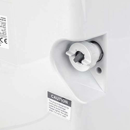 TROTEC Deshumidificador eléctrico TTK 90 E / 30L / Desagüe 5,2L / Portátil / Para Habitaciones de hasta 90m² / 230m³ / 500 W / Auto-Apagado / Higrostato Automático / Temporizador / Filtro de Aire lavable / Blanco