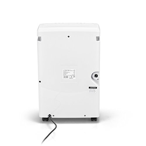 TROTEC Deshumidificador eléctrico TTK 90 E / 30L / Desagüe 5,2L / Portátil / Para Habitaciones de hasta 90m² / 230m³ / 500 W / Auto-Apagado / Higrostato Automático / Temporizador / Filtro de Aire lavable / Blanco