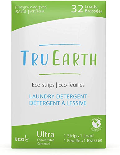 Tru Earth - Detergente de lavandería (libre de fragancias, 32 cargas), ecológica, hipoalergénica y biodegradable, sin plásticos