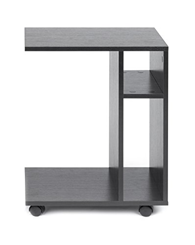 ts-ideen Carrito Mesa de Café con Ruedas Balda Carrito de Servicio Madera Negro