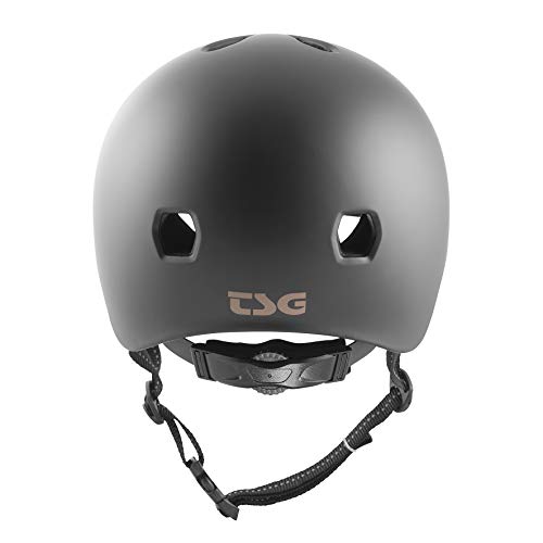 TSG Meta Solid Color – Casco Semi-Integral, Verano, Unisex, Color Negro Satinado, tamaño Large/Extra-Large