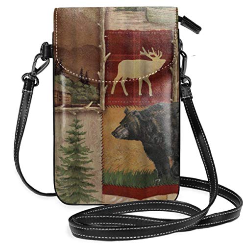 TTmom Carteras de Mujer, Monedero, Rustic Lodge Bear Moose Cell Phone Wallet Purse - Compatible