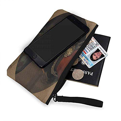 TTmom Carteras de Mujer,Monedero,Sugar Skull Antique Portrait Girl with Calavera Inspired Makeup and Topper Realistic Design Wallet Coin Purses Clutch W 8.5" x L 4.5" Multicolor