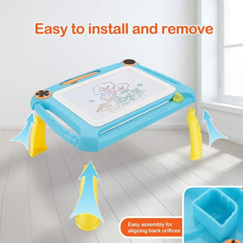 TTMOW Pizarras Magica Infantil Colorido con Pluma, Grande Color Magnético Doodle Sketch Pad para Niños Infantiles (Azul)