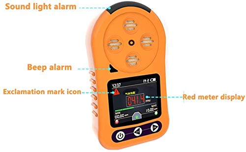 TTPF Detector de Gas Concentración de ozono probador 0~10 ppm de Mano Medidor O3 portátil con Pantalla LCD Digital de Monitor de Gas ozono Meter,Orange