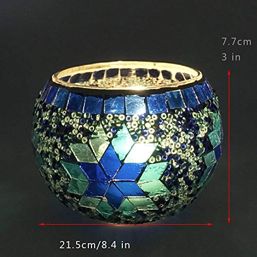 TTPF Vela Set 4 Piezas Traje de Mosaico de Vidrio aromaterapia bujía sin Humo Naturales portátil apropiado para Relajarse del estrés de Socorro Viaje