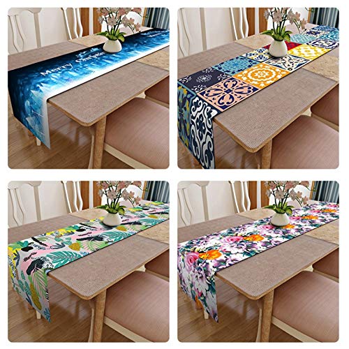 TUANZI Squisito Runner da tavolo Impresión geométrica Rectangular Camino de Mesa Impermeable Boho Tabla Cubierta de Tela de la Plaza Runner Mesa de Comedor Decoración per Feste, ristoranti e attiv