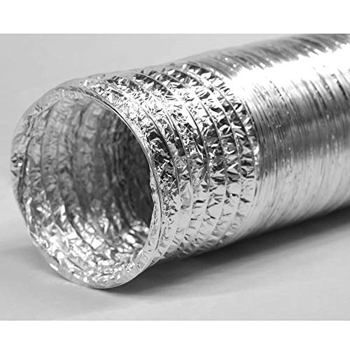 Tubo de Manguera de Ventilación, Fuerte Tubo Flexible de Aluminio, Aire Climatización Secadora Conducto de Aire de Ventilación Sistemas, Resistencia a altas temperaturas, para Extractor (ø 500mm/6m)