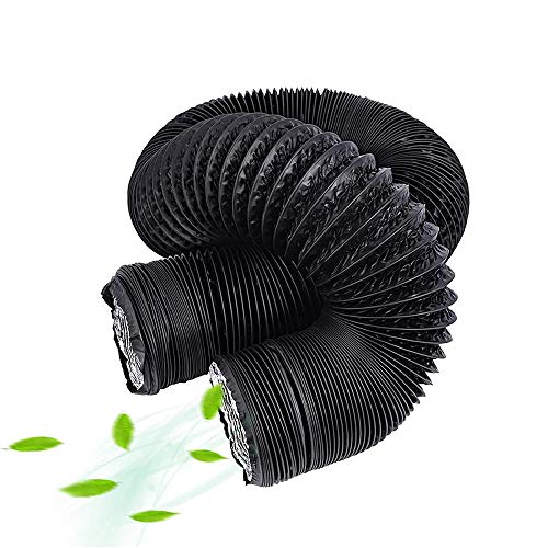 Tubo Flexible de Aluminio, Tubo Ventilación, No es fácil de corroer, para Extractor de Aire Climatización Secadora Conducto de Aire de Sistemas (ø 80mm/1m,Black)