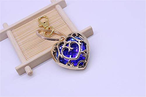 TUDUDU Moderno Acrílico Corazón Llavero Anime Juego De Anime La Leyenda Zelda Rojo Azul Cristal Rhinestone Metal Llavero Cadena Joyería Regalo De Envío