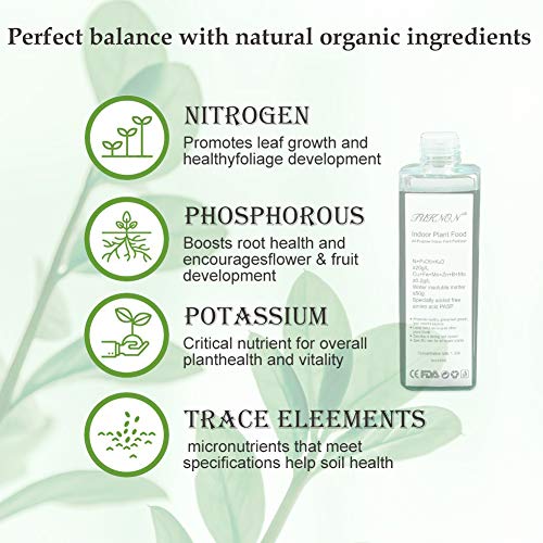 TUKNON Fertilizante Plantas, Fertilizante Líquido, Indoor Plant Food, Fertilizante líquido para Plantas, Árboles en macetas de Interior y Exterior, Planta Universal, 8.8 oz