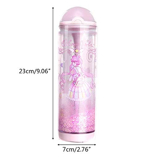 Tumbler Quicksand Lifting Estuche para lápices de pie de Gran Capacidad, Blanco