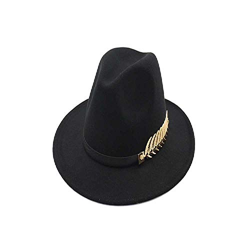 TUOLUO Bombín De ala Grande Aleros Planos Otoño Invierno Damas Sombrero De Fieltro XXL/Gris