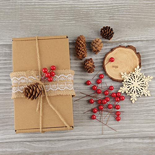 TUPARKA 300 Piezas Bayas de Acebo de Navidad Mini Bayas Artificiales para Decoraciones navideñas Decoraciones de guirnaldas navideñas Suministros para Hacer Coronas