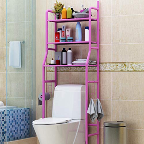 TuToy Estante De Almacenamiento De Cocina De 3 Niveles Sobre Inodoro, Baño, Lavandería, Lavadora, Estante De Toallas - Negro