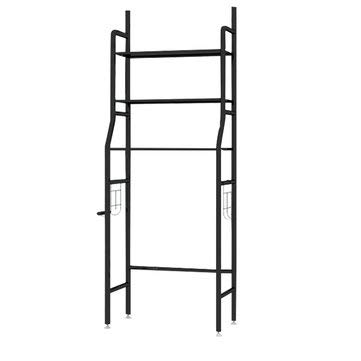 TuToy Estante De Almacenamiento De Cocina De 3 Niveles Sobre Inodoro, Baño, Lavandería, Lavadora, Estante De Toallas - Negro
