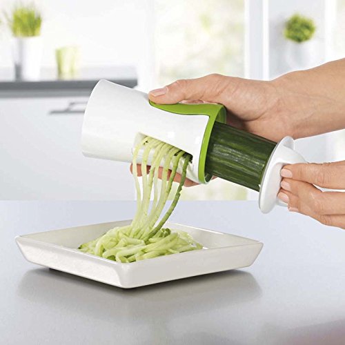 TV Unser Original 07293 maxxcuisine - Rallador de Verduras y Frutas (Corte en Juliana y en Espiral), Color Blanco y Verde