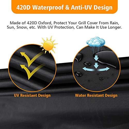 Tvird Funda para Barbacoa Redonda Impermeable, Cubierta para Barbacoa 300D Oxford 75 x 70cm,Protector para Barbacoa Anti-Viento/UV/Impermeabilidad,con Cuerda de Bloqueo