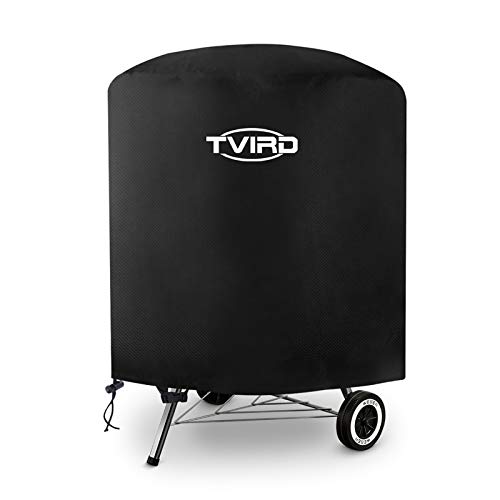 Tvird Funda para Barbacoa Redonda Impermeable, Cubierta para Barbacoa 300D Oxford 75 x 70cm,Protector para Barbacoa Anti-Viento/UV/Impermeabilidad,con Cuerda de Bloqueo