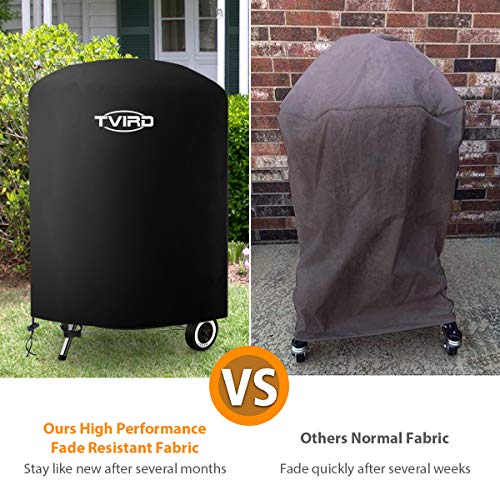 Tvird Funda para Barbacoa Redonda Impermeable, Cubierta para Barbacoa 300D Oxford 75 x 70cm,Protector para Barbacoa Anti-Viento/UV/Impermeabilidad,con Cuerda de Bloqueo