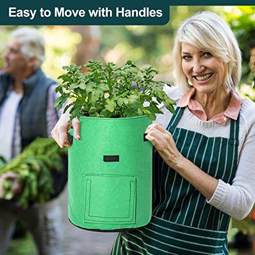Tvird Macetero Bolsa Planta 2 Pack, Bolsa de Verduras, Bolsas de Cultivo, para Plantas Vegetales Aptas para Plantas de Patata, Zanahorias, Tomates, Cebollas y Otros