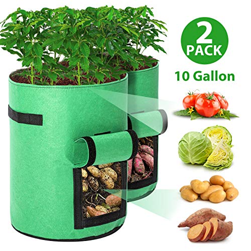 Tvird Macetero Bolsa Planta 2 Pack, Bolsa de Verduras, Bolsas de Cultivo, para Plantas Vegetales Aptas para Plantas de Patata, Zanahorias, Tomates, Cebollas y Otros