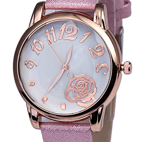 TW1000 Relojes de diseño Compacto de Moda Reloj Informal de Negocios Imitar Reloj mecánico Reloj mecánico de Cuarzo ZLF0279 (Rosa)
