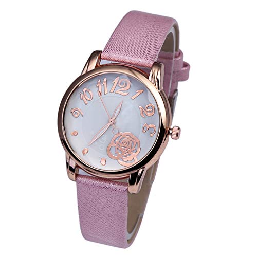 TW1000 Relojes de diseño Compacto de Moda Reloj Informal de Negocios Imitar Reloj mecánico Reloj mecánico de Cuarzo ZLF0279 (Rosa)