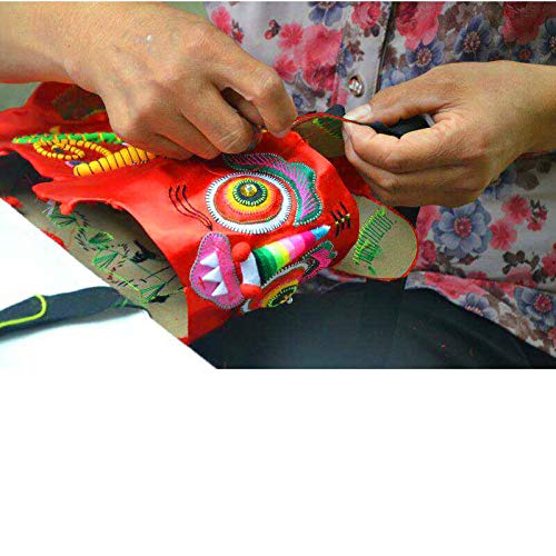 TWDYC Tigre Folk Crafts Tigre Almohada bebé Tradicional característico Bordado de Tela Hecha a Mano de Tela (Color : Yellow)