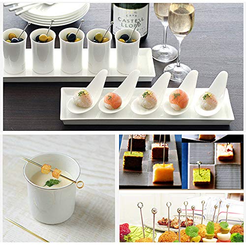 Tyelany Tenedores de Aperitivo, Fruta Reutilizable Tenedor, Palillos de Cóctel de Acero Inoxidable, Fácil de Limpiar, para Martinis Fruta y Aceitunas para Eventos de Fiesta de Vacaciones (18 Piezas)