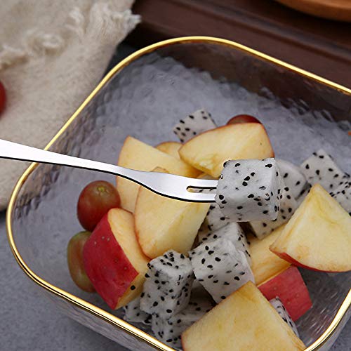 Tyelany Tenedores de Aperitivo, Fruta Reutilizable Tenedor, Palillos de Cóctel de Acero Inoxidable, Fácil de Limpiar, para Martinis Fruta y Aceitunas para Eventos de Fiesta de Vacaciones (18 Piezas)