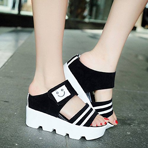 TYERY Muffins de Zapatos de Mujer con Zapatillas de Suela Gruesa Sandalias Femeninas Antideslizantes de Tipo Slender-Female Femenino, Blanco, 36
