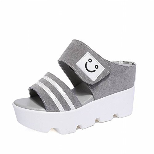 TYERY Muffins de Zapatos de Mujer con Zapatillas de Suela Gruesa Sandalias Femeninas Antideslizantes de Tipo Slender-Female Femenino, Blanco, 36