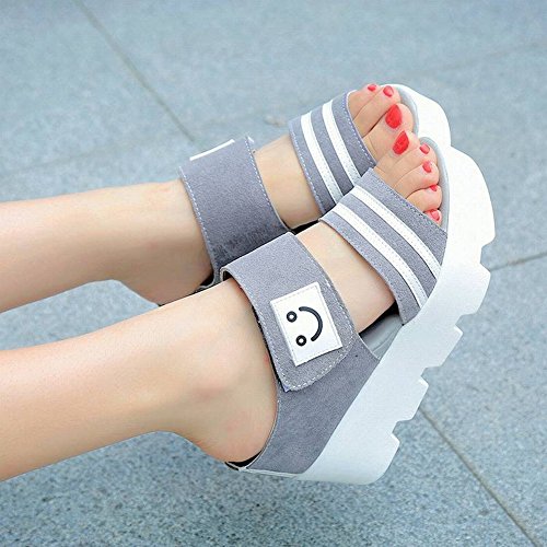 TYERY Muffins de Zapatos de Mujer con Zapatillas de Suela Gruesa Sandalias Femeninas Antideslizantes de Tipo Slender-Female Femenino, Blanco, 39