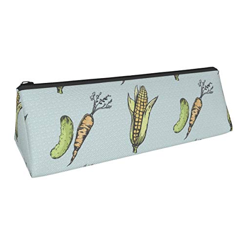 TYHG Triángulo Lápiz Bolsa 3D Impreso Fresco Pepino Zanahoria Maíz Plumas Bolsas Para Hombres Niñas Estudio Escolar