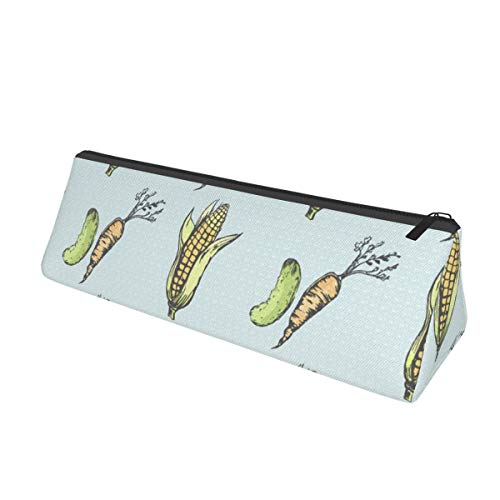 TYHG Triángulo Lápiz Bolsa 3D Impreso Fresco Pepino Zanahoria Maíz Plumas Bolsas Para Hombres Niñas Estudio Escolar