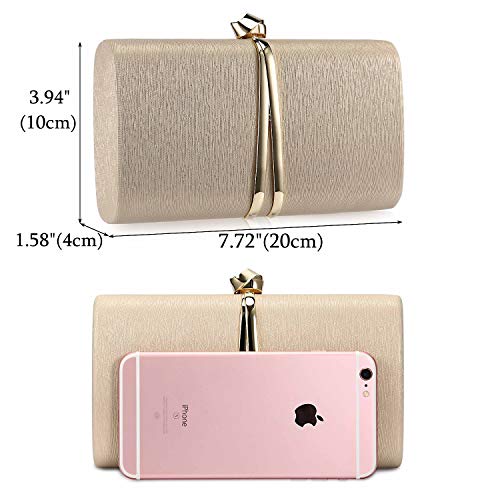 UBORSE Bolso Noche Dorado Clutch Mujer Fiesta Cartera de Mano Bandolera con Cadena para Ceremonia Boda Novia