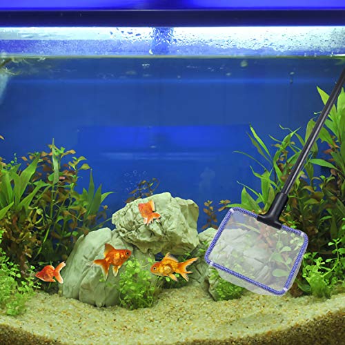 UEETEK Set de Limpieza de Tanque de Pescado de Acuario 5 en 1 Kit de Limpieza (Net + rastrillo + rascador + Tenedor + Esponja)