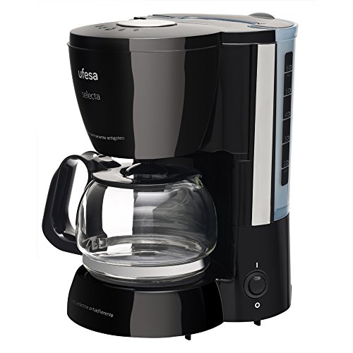 Ufesa Allegro 20 CG7212 Selecta-Cafetera de Goteo, 6 Tazas, 600W, Filtro Permanente, Jarra Especial Aroma, 600 W, plástico, Negro